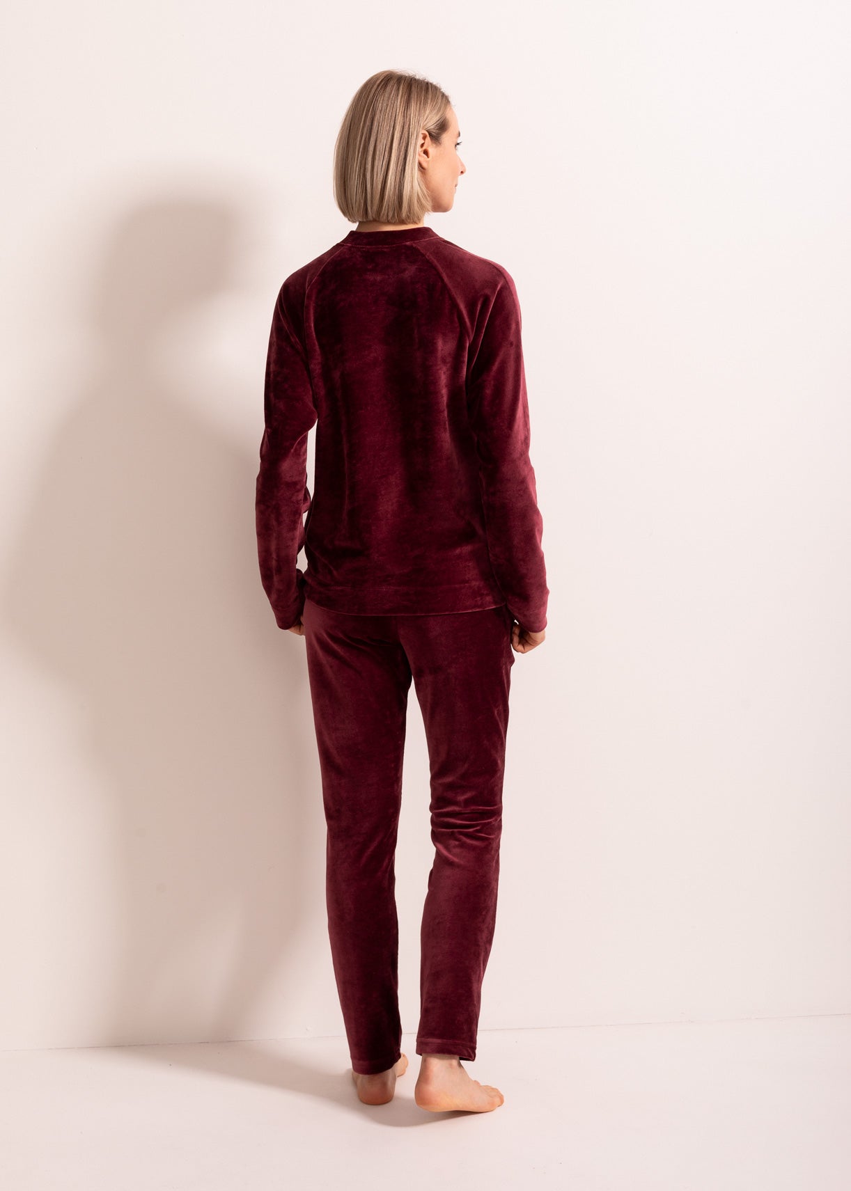 Pantaloni Damă Velvet Bordo