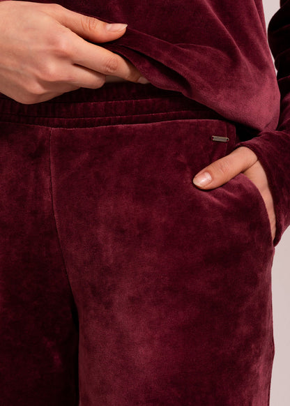 Pantaloni Damă Velvet Bordo