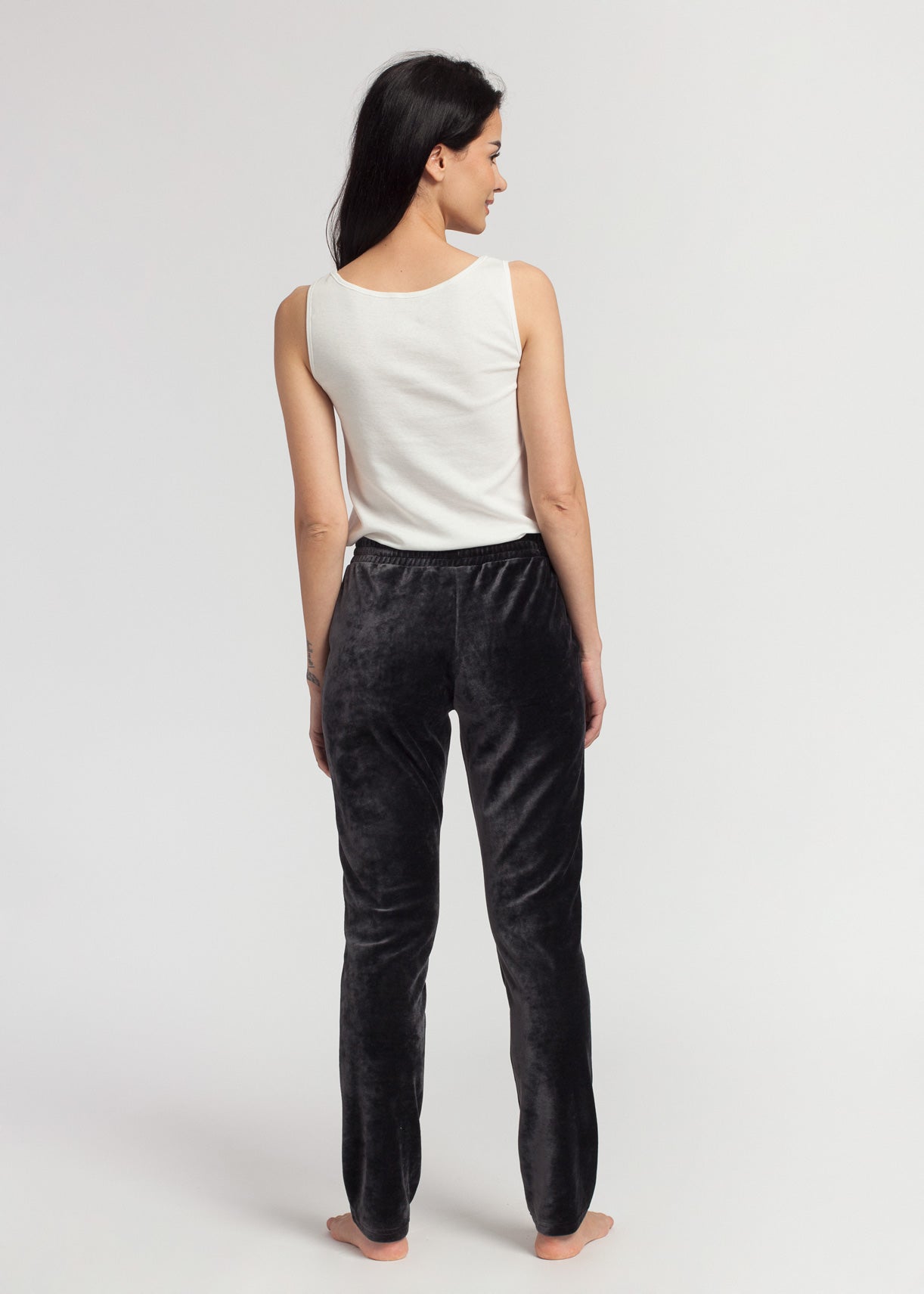 Pantaloni Damă Velvet Negru