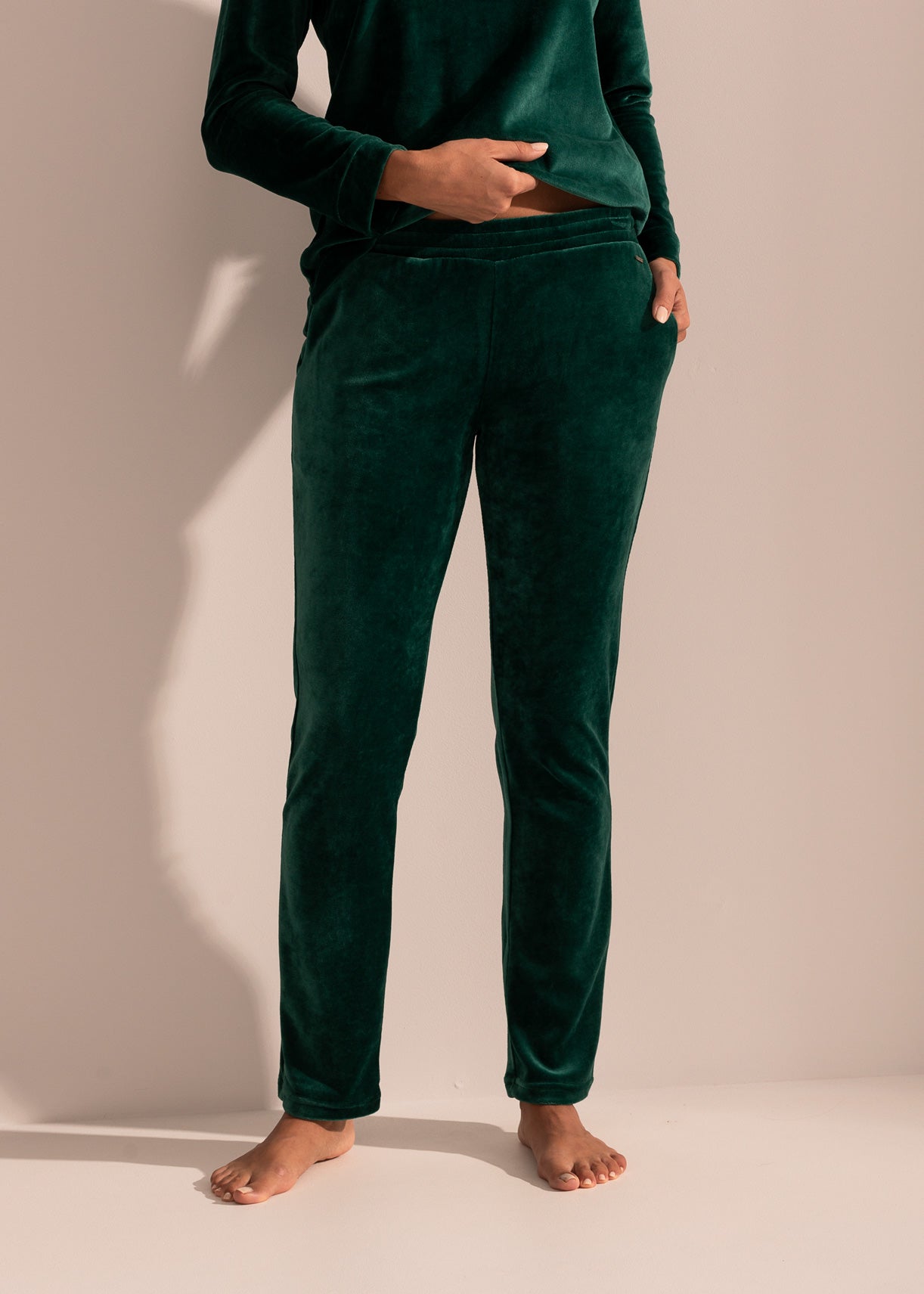 Pantaloni Damă Velvet Verde
