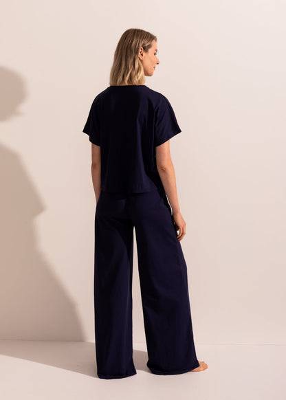 Pantaloni evazați damă Texture Bumbac