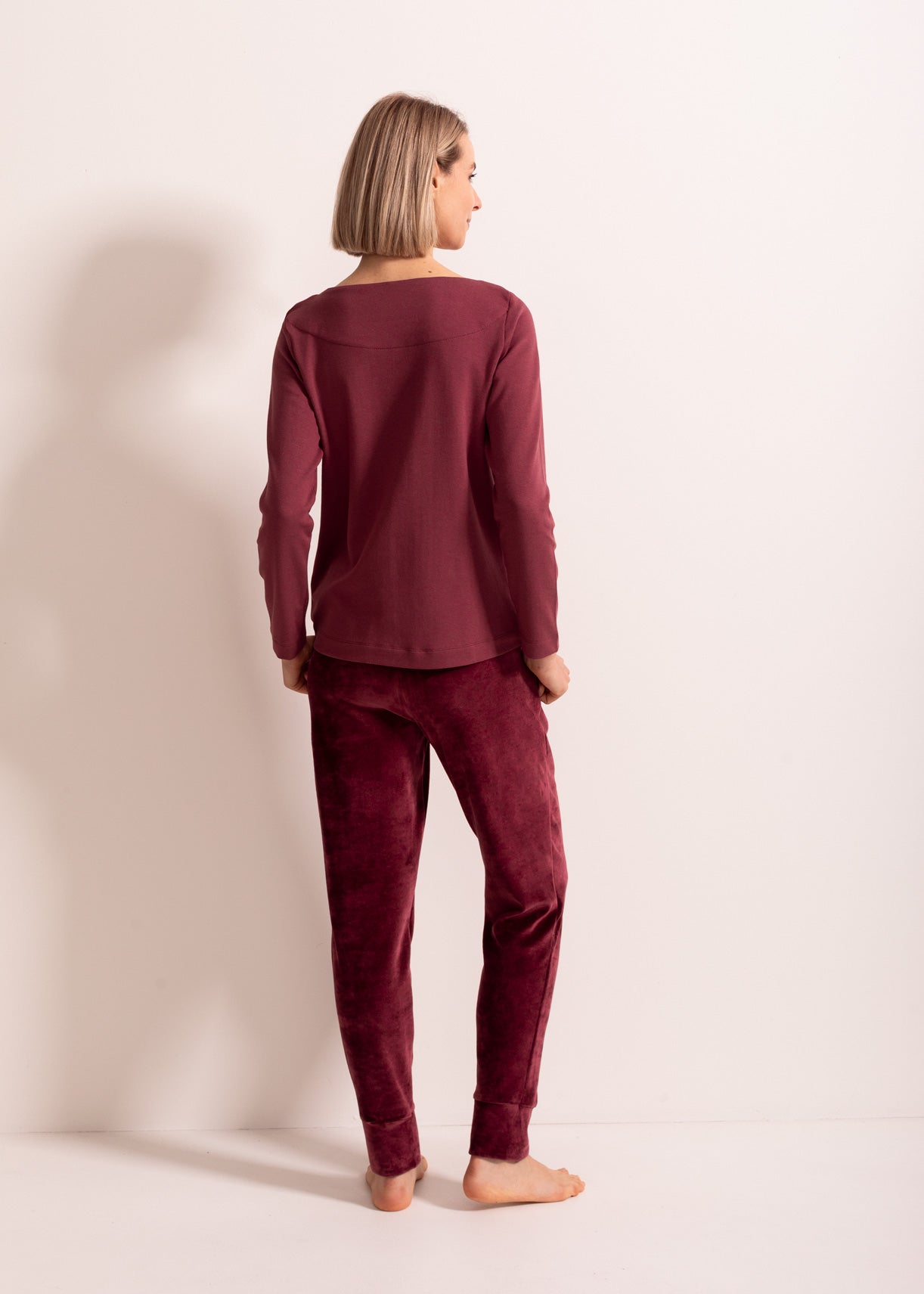 Pantaloni Damă Velvet Bordo