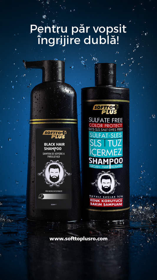 Șampon pentru Păr Negru și Șampon Special pentru Protecția Culorii – Pachet Complet
