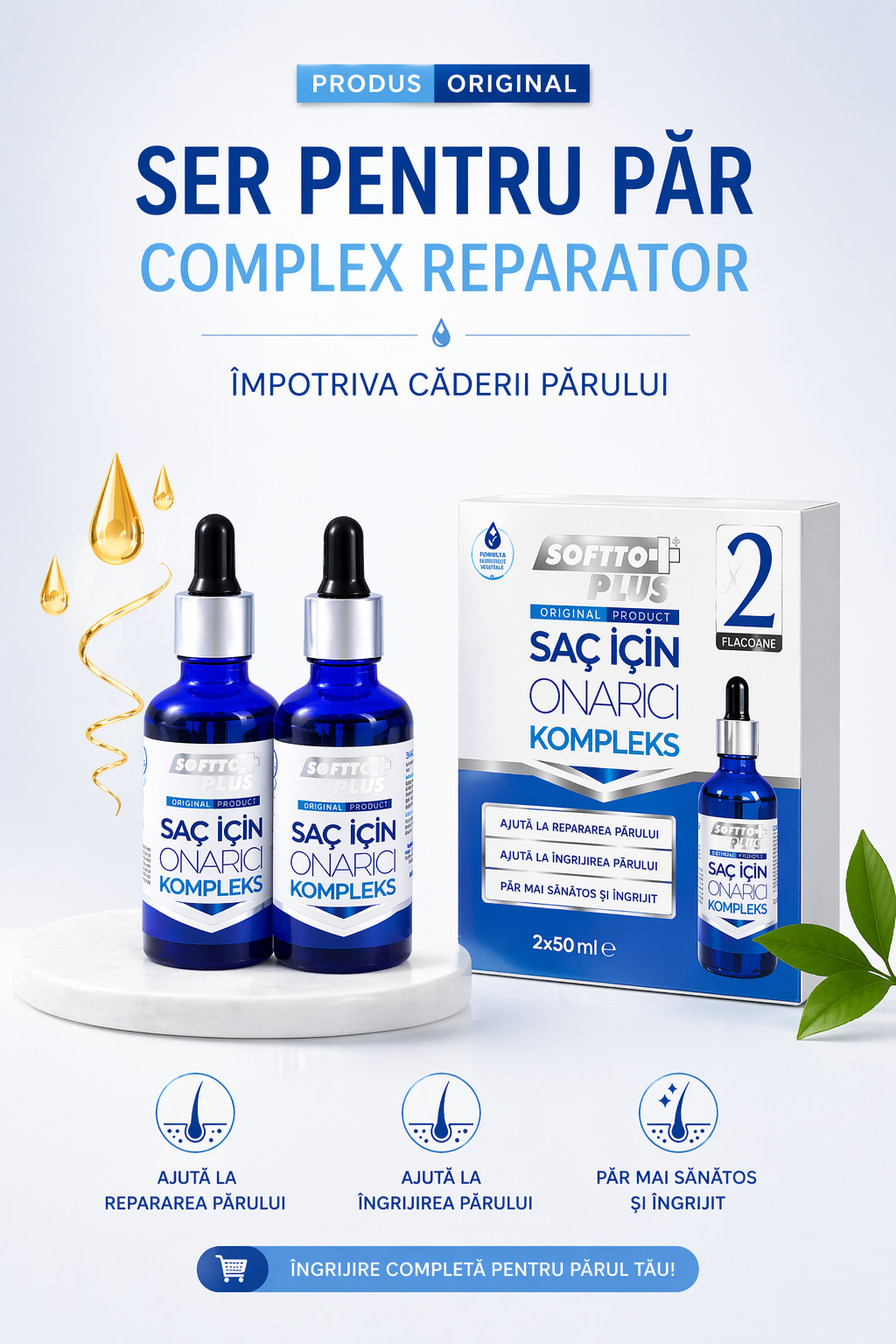 Complex Reparator pentru Păr – Set 2 Seruri 50ml+50ml