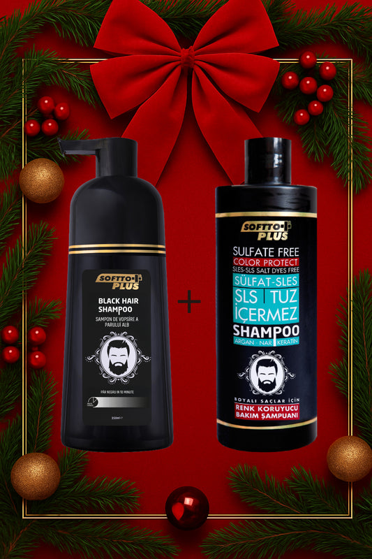 Șampon pentru Păr Negru și Șampon Special pentru Protecția Culorii – Pachet Complet