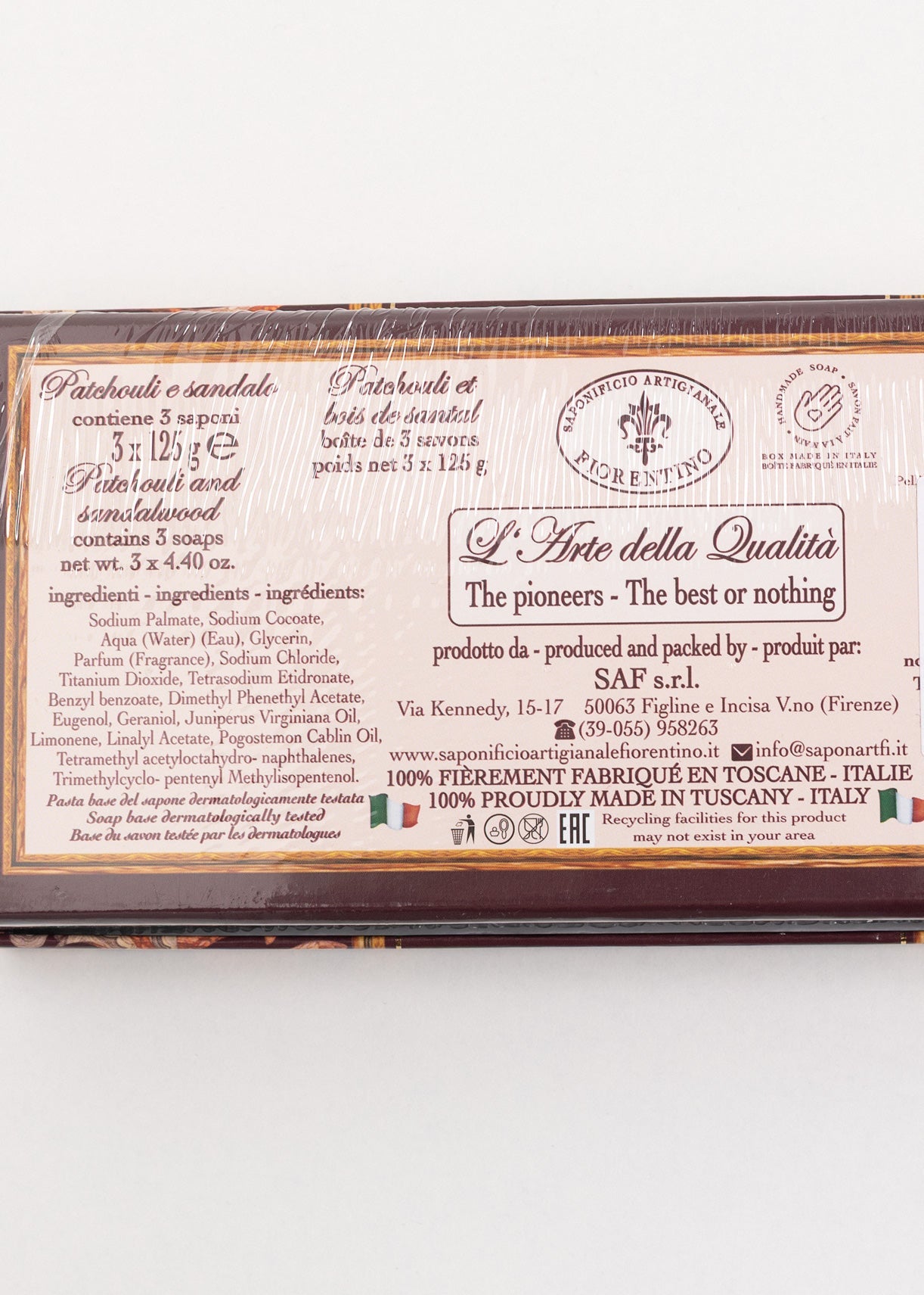 Săpun Natural Fiorentino Santal și Patchouli Handmade
