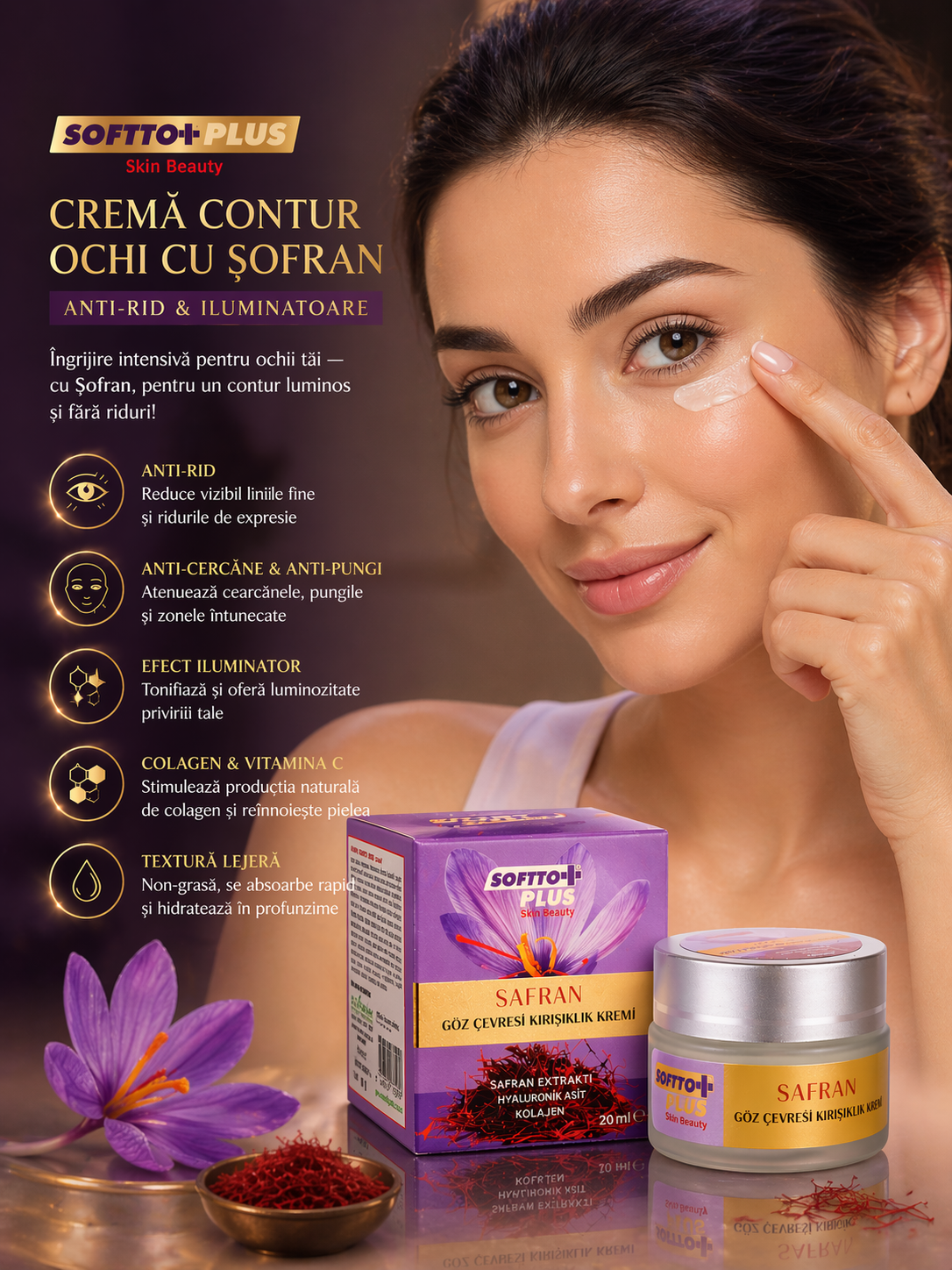 Saffron Eye Contour Cream – Anti-Wrinkle & Illuminating, 20 ml