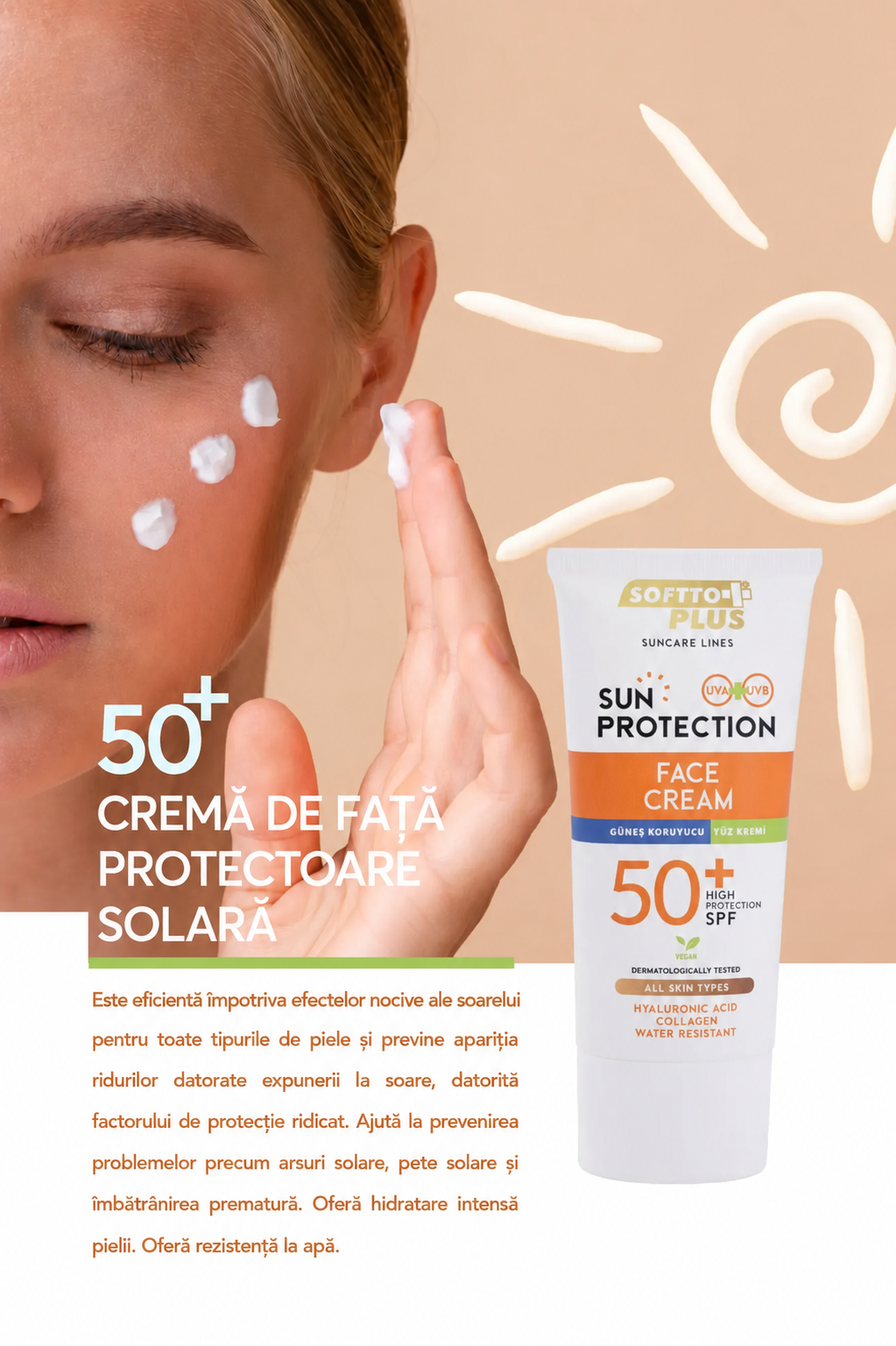 Cremă de Față cu Protecție Solară SPF 50 – 75 ml