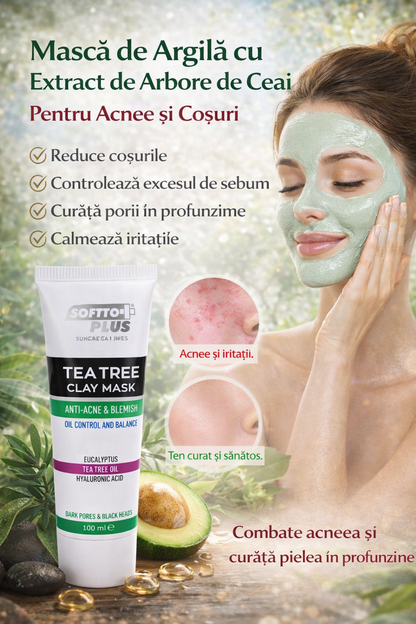 Clay Mask With Tea Tree Extract For Acne And Pimples – 100 ml